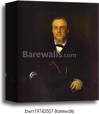 Portrait of the Doctor Sergey Botkin by Ivan Kramskoy, Canvas Print