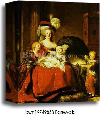 Portrait of Queen Marie Antoinette with Children by Louise-Elisabeth Vigée-Lebrun, Canvas Print