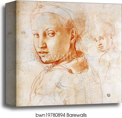 Study of a Youth Turning His Head by Jacopo Carrucci, Known As Pontormo, Canvas Print