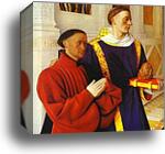 Diptych de Moulin. Etienne Chavalier Presented by St. Stephen. Right panel by Jean Fouquet, Canvas Print