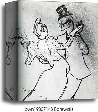 La Goulue and Valentin, Waltz by Henri De Toulouse-Lautrec, Canvas Print