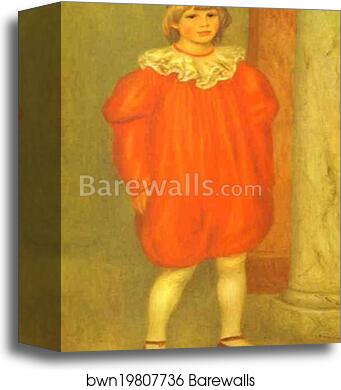 The Clown (Claude Renoir) by Pierre-Auguste Renoir, Canvas Print