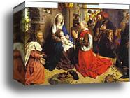 Adoration of the Magi (central panel of the Monforte Altar; from the Monforte de Lemos cloister, Spain) by Hugo Van Der Goes, Canvas Print