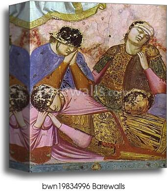 The Resurrection. Detail by Giotto, Canvas Print