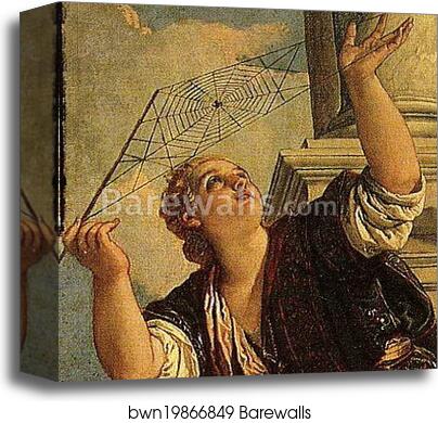 Arachne or Dialectics. Detail by Paolo Veronese, Canvas Print