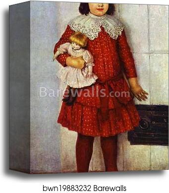 Portrait of the Artist's Daughter, Olya by Vasily Surikov, Canvas Print Portrait of the Artist's Daughter, Olya by Vasily Surikov, Canvas Print