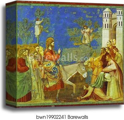 Christ Entering Jerusalem by Giotto, Canvas Print