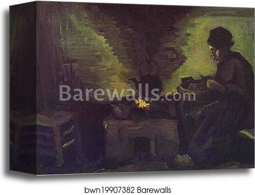 Peasant Woman near the Hearth by Vincent Van Gogh, Canvas Print