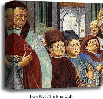 St. Augustine Teaching in Rome. Detail by Benozzo Gozzoli, Canvas Print