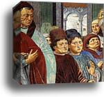 St. Augustine Teaching in Rome. Detail by Benozzo Gozzoli, Canvas Print