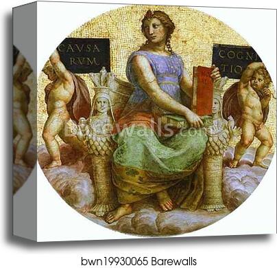 Philosophy (ceiling tondo) by Raphael, Canvas Print