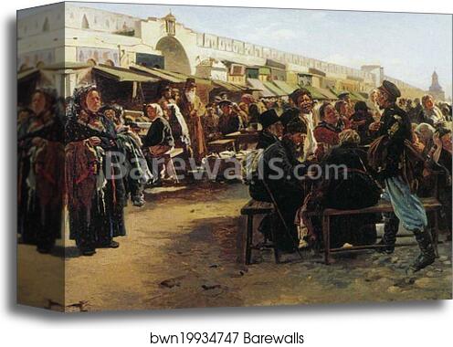 Midday. Study for the painting "Flea market in Moscow" by Vladimir Makovsky, Canvas Print Midday. Study for the painting "Flea market in Moscow" by Vladimir Makovsky, Canvas Print