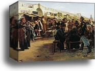 Midday. Study for the painting "Flea market in Moscow" by Vladimir Makovsky, Canvas Print