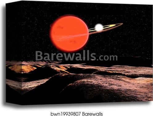 Zeta Piscium is a binary star system consisting of a red giant and a white dwarf by Ron Miller/Stocktrek Images, Canvas Print