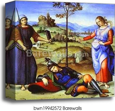 Allegory (The Knight's Dream) by Raphael, Canvas Print