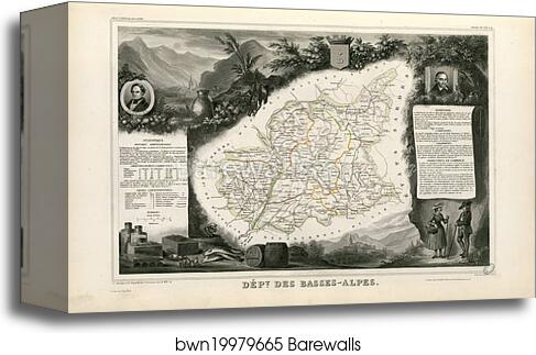 Dépt. des Basses-Alpes (région du sud) by Victor Jules Levasseur, Canvas Print
