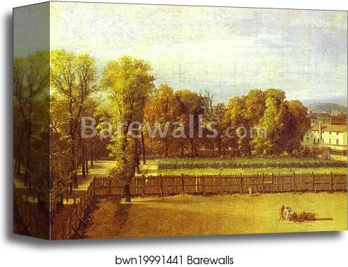 View of the Garden of the Luxembourg Palace by Jacques-Louis David, Canvas Print