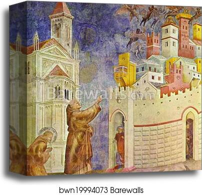 The Expulsion of the Demons from Arezzo by Giotto, Canvas Print The Expulsion of the Demons from Arezzo by Giotto, Canvas Print