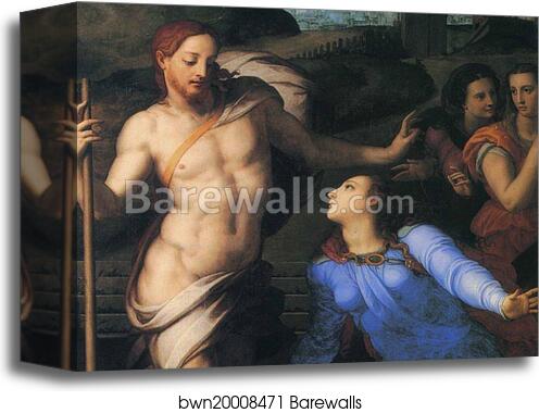 Noli me tangere. Detail by Agnolo Bronzino, Canvas Print
