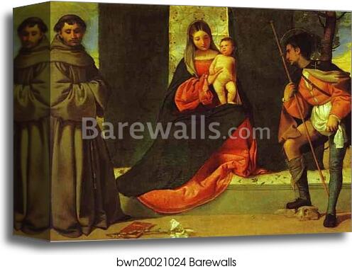 Madonna and Child with St. Anthony and St. Roch by Giorgione, Canvas Print