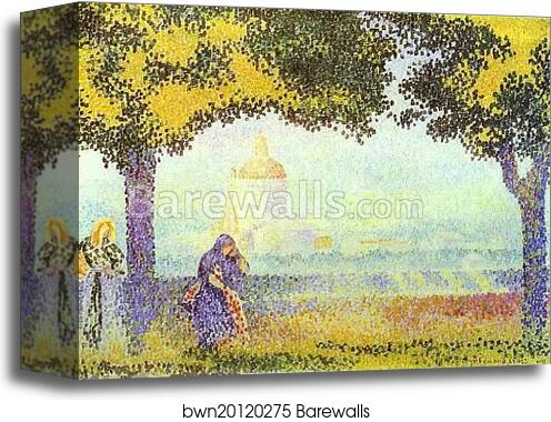 View of the Church of Santa Maria Degli Angeli near Assisi by Henri-Edmond Cross (Delacroix), Canvas Print