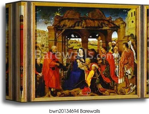 St. Columba Altarpiece by Rogier Van Der Weyden, Canvas Print
