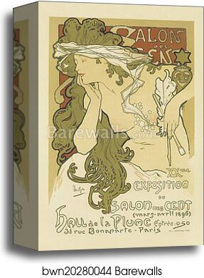 Salon Des Cent by Alphonse Mucha, Canvas Print