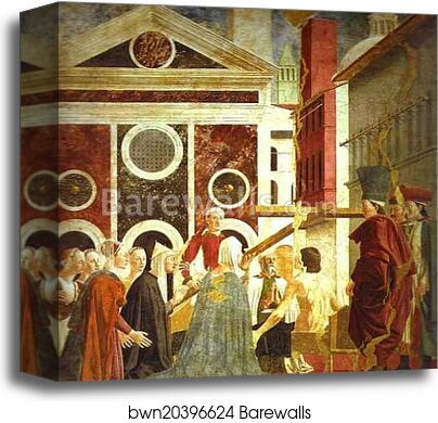 Legend of the True Cross: Discovery and Proof of the True Cross. Detail by Piero Della Francesca, Canvas Print