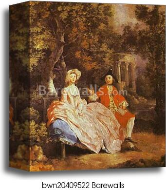 Self-Portrait with His Wife, Margaret (probably) by Thomas Gainsborough, Canvas Print