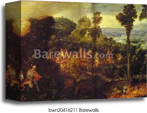 Flight into Egypt by Herri De Patinir, Called Herri Met De Bles, Canvas Print Flight into Egypt by Herri De Patinir, Called Herri Met De Bles, Canvas Print