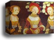 The Saxon Princesses (Sibyl, Emilia and Sidonia of Saxe) by Lucas Cranach The Elder, Canvas Print