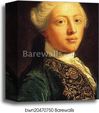 George III. Detail by Sir Joshua Reynolds, Canvas Print