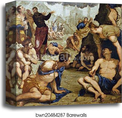 Saint Augustine Healing the Lame. Detail by Jacopo Robusti, Called Tintoretto, Canvas Print