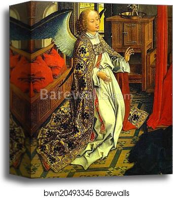 Annunciation Triptych. Detail of the central panel by Rogier Van Der Weyden, Canvas Print