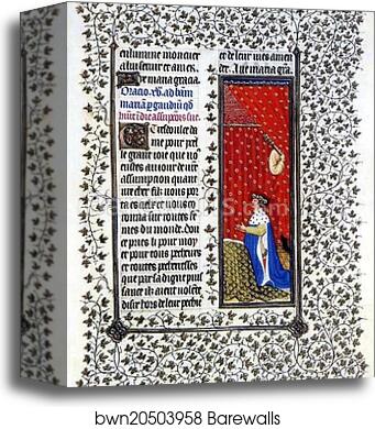 The Belles Heures of Jean de France, Duke de Berry. Page with Jean de Berry Praying by Limbourg Brothers, Canvas Print The Belles Heures of Jean de France, Duke de Berry. Page with Jean de Berry Praying by Limbourg Brothers, Canvas Print