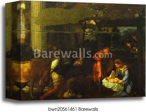 Adoration of the Shepherds by Titian, Canvas Print