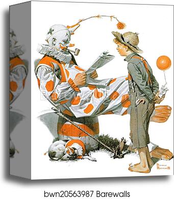 Off-Duty Clown by Norman Rockwell, Canvas Print