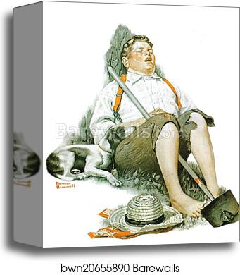 Sleeping Boy by Norman Rockwell, Canvas Print