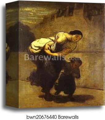 The Burden (The Laundress) by Honoré Daumier, Canvas Print