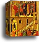 Maestà (back, central panel) Jesus Before Annas. St. Peter First Denying Jesus by Duccio Di Buoninsegna, Canvas Print