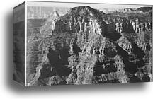 Close-in view taken from opposite of cliff formation, high horizon, "Grand Canyon National Park," Arizona.  Photographs of National Parks and Monuments, compiled 1941 - 1942, documenting the period ca. 1933 - 1942 by Ansel Adams (1902-1984), Canvas Print