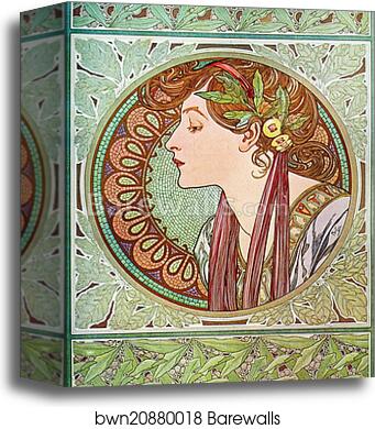 Laurel by Alphonse Mucha, Canvas Print