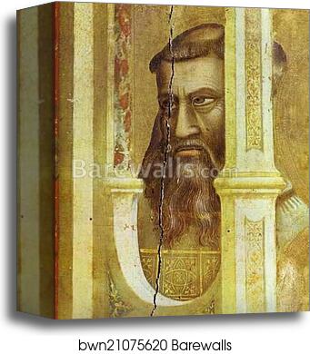 Madonna and Child Enthroned with Saints (Ognissanti Madonna). Detail by Giotto, Canvas Print