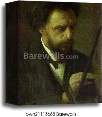 Portrait of the Artist Grigory Myasoyedov by Ivan Kramskoy, Canvas Print