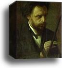 Portrait of the Artist Grigory Myasoyedov by Ivan Kramskoy, Canvas Print