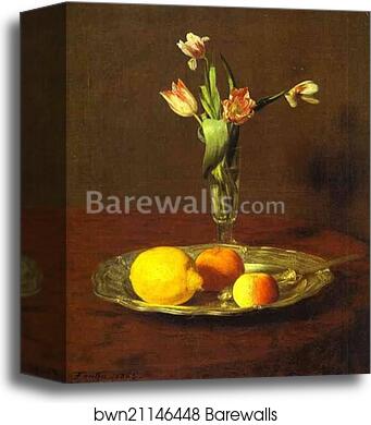 Lemons, Apples and Tulips (Citron, pommes et tulipes) by Henri Fantin-Latour, Canvas Print Lemons, Apples and Tulips (Citron, pommes et tulipes) by Henri Fantin-Latour, Canvas Print