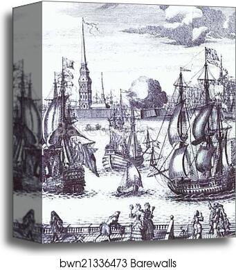 St. Petersburg. View of the SS. Peter and Paul Fortress. Detail by Alexey Zubov, Canvas Print