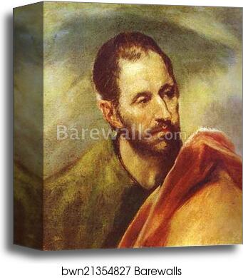 Study of a Head by El Greco, Canvas Print