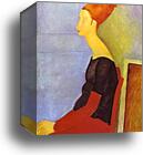 Portrait of Jeanne Hébuterne in Profile by Amedeo Modigliani, Canvas Print