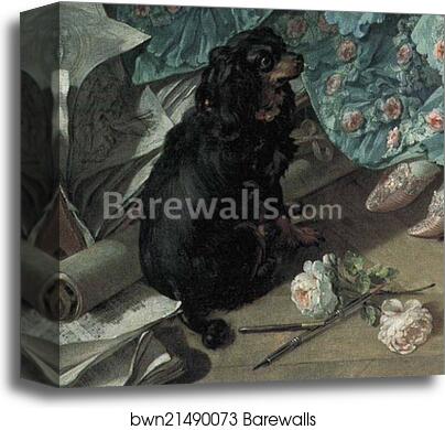 Portrait of Madame de Pompadour. Detail by François Boucher, Canvas Print